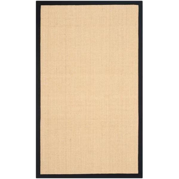 Natural Fiber Power Loomed Medium Rectangle Rug- Maize - Black- 5 x 8 ft., Safavieh, Mfr#: NF441A-5